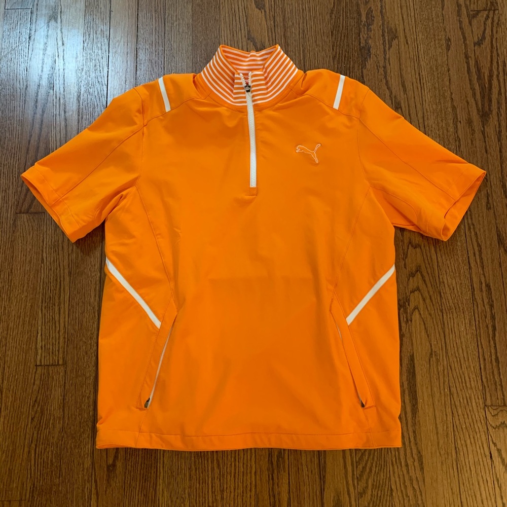 Puma Golf Orange Quarter Zip Windbreaker